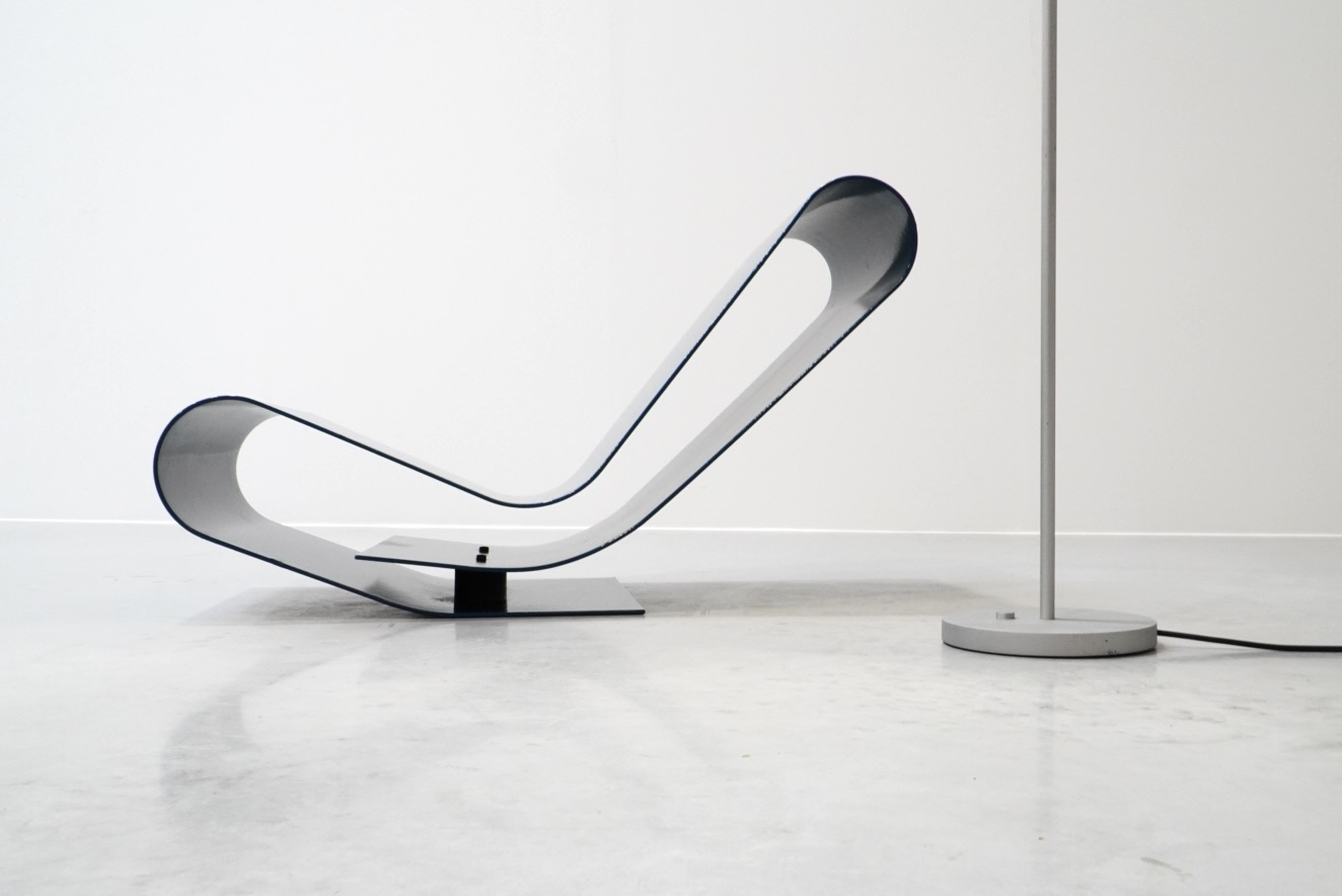 Maarten Van Severen, LC95A Blue Aluminum Loop Chair by Atelier MVS